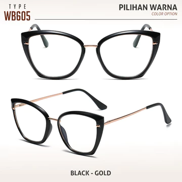 Colore.In Kacamata Cat Eye Photocromic Anti Radiasi Minus Fashion Wanita LC702 WB601 WB605 WB612