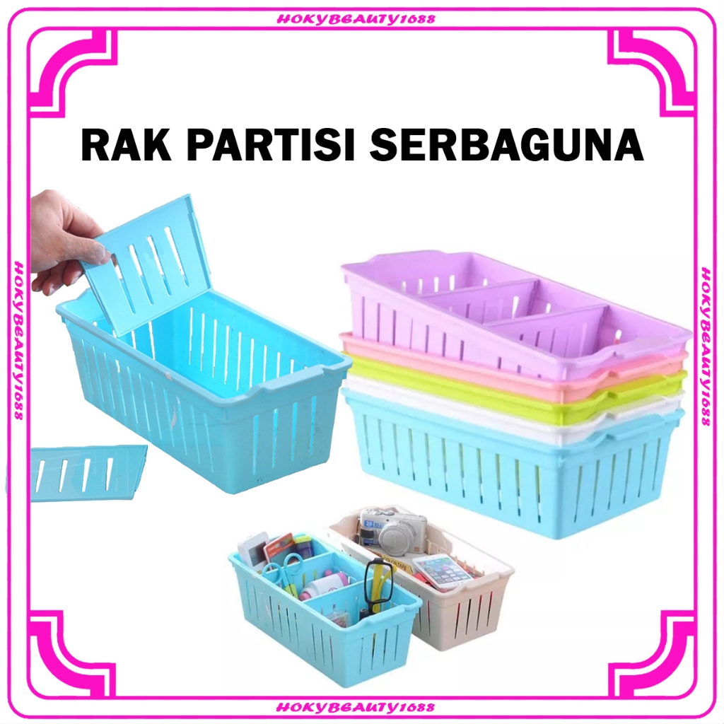 Jual HB Rak Partisi Serbaguna Storage Box Rak Plastik Partisi Rak 3 ...
