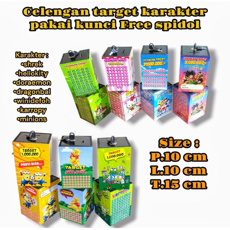 Jual Celengan Target Jumbo Dengan kunci Ganda Celengan Karakter Target ...