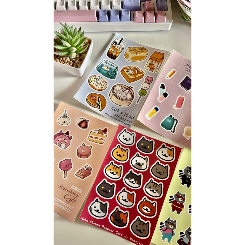 Jual Sticker Kucing by Hoojinny | Fanart Neko Atsume | Stiker Comifuro ...