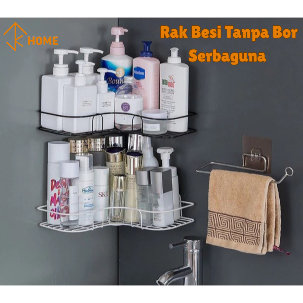 Jual JK Rak Dapur Tempel Dinding Tanpa Bor Rak Besi Serbaguna / Rak ...