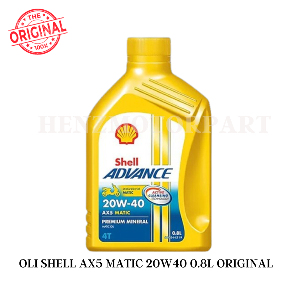 Jual OLI SHELL ADVANCE AX5 MATIC 20W40 0.8L MATIC PERMIUM MINERAL OIL ...