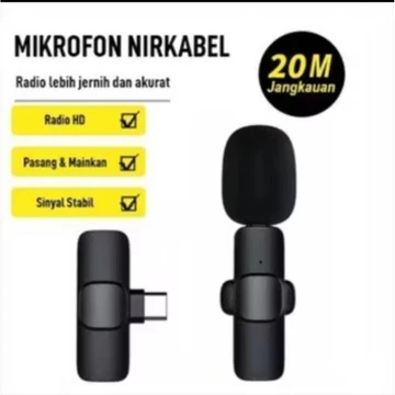 Mic Wireless Hp Vlog Youtuber Portable 2 Mic ( Microphone 2 Mic ) For Type C Type Iphone