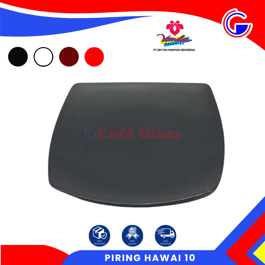 Piring Saji Kotak Melamin - Piring Bpa Free Resto - Piring Hawai 10 Vanda Melamin