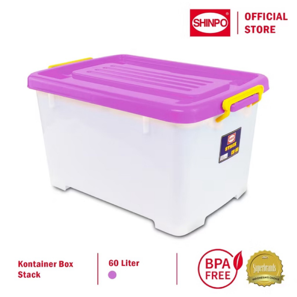 Jual STACK Container Box Dengan Roda Kapasitas 60 Liter Shinpo CB 60 ...