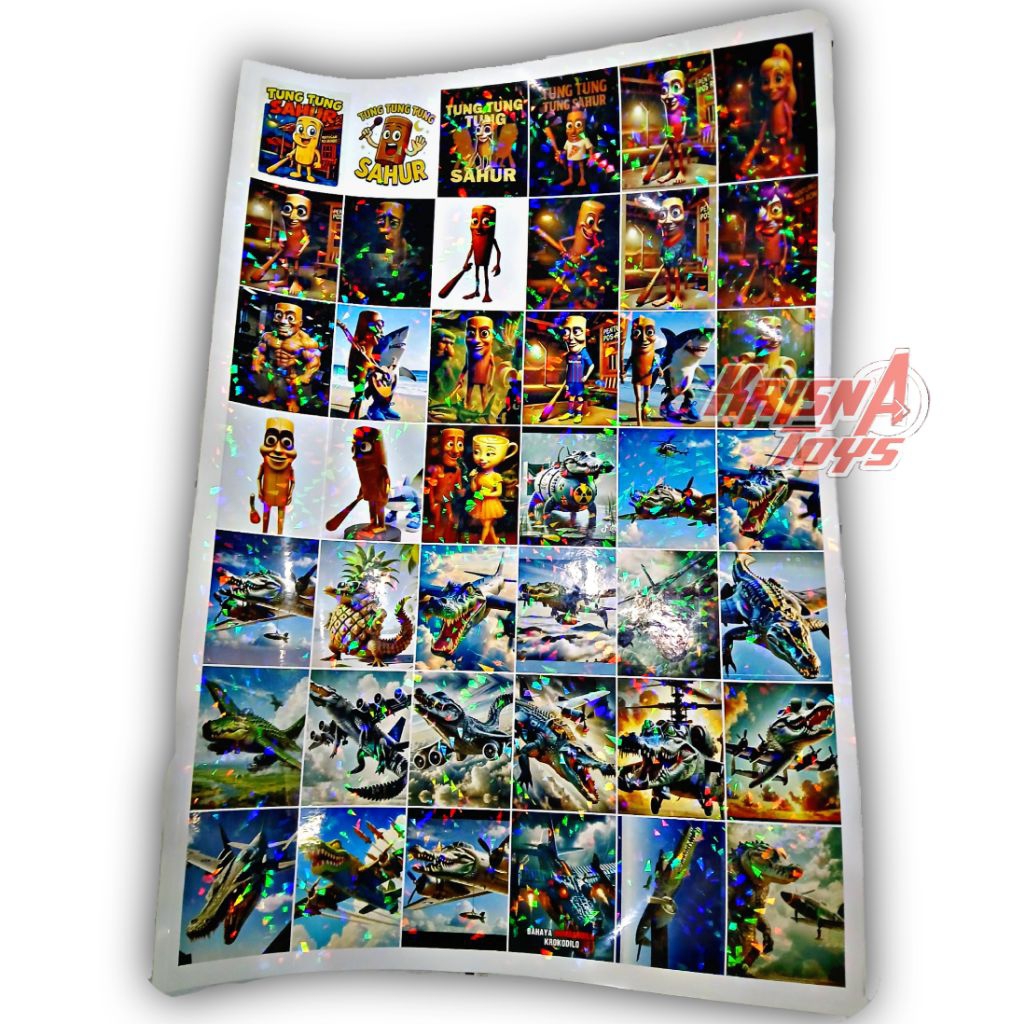Jual STICKER HOLOGRAM KARAKTER ANOMALI LUCU/STIKER TUNG TUNG SAHUR isi ...