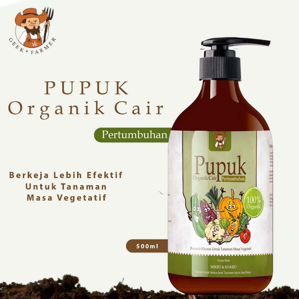 Pupuk Organik Cair POC untuk Sayur Daun & Pertumbuhan Tanaman Sehat-Mikro Makro Lengkap Geek Farmer