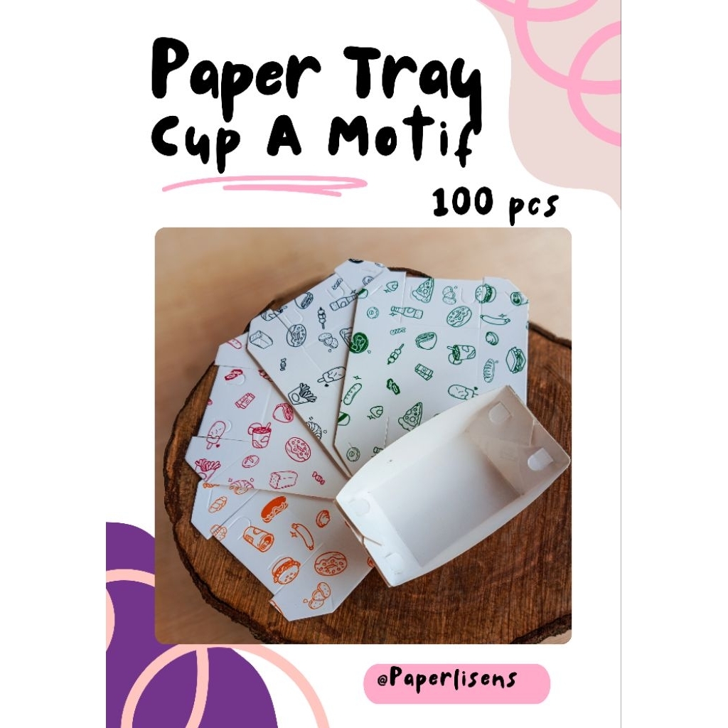 Jual (100pcs) Cup Kentang A Motif / Kotak Cup Kentang / Food Paper tray ...