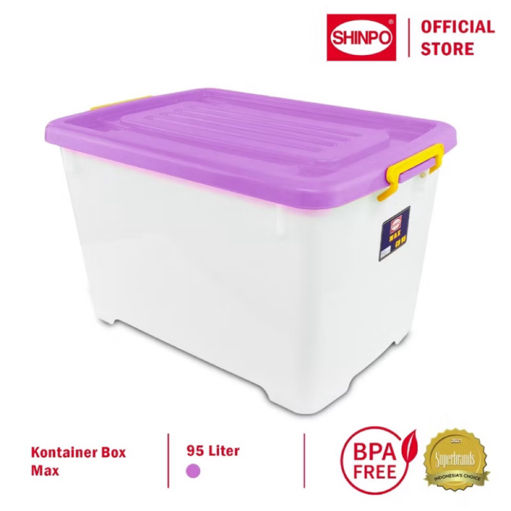 Jual MAX Container Box Dengan Roda Kapasitas 95 Liter Shinpo CB 95 SIP ...