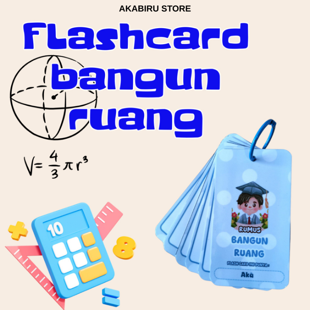 Jual Flashcard Rumus Bangun Ruang Media Belajar Matematika Anak SD ...