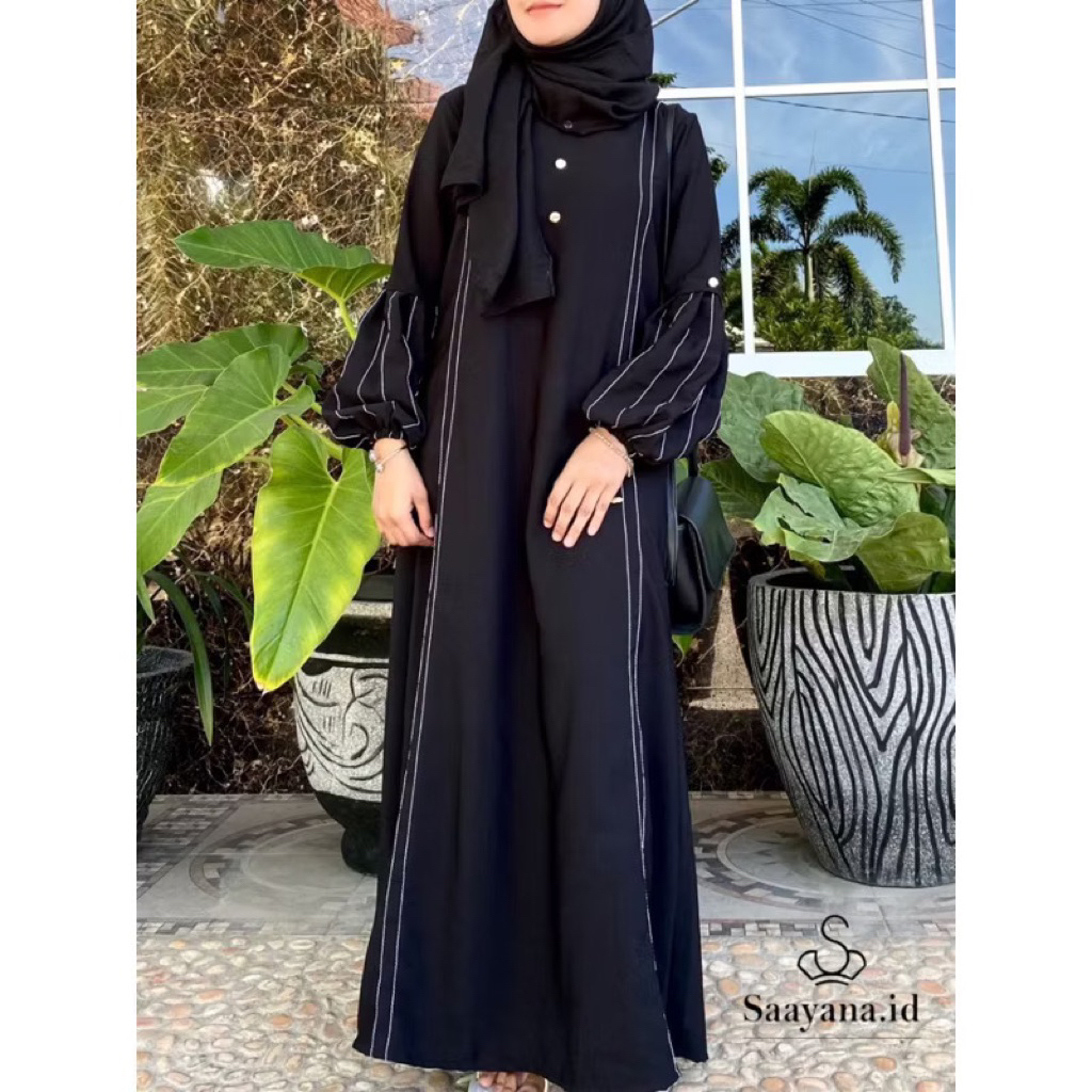 Abaya polos hitam casual busui simpel  gamis arab saudi turkey