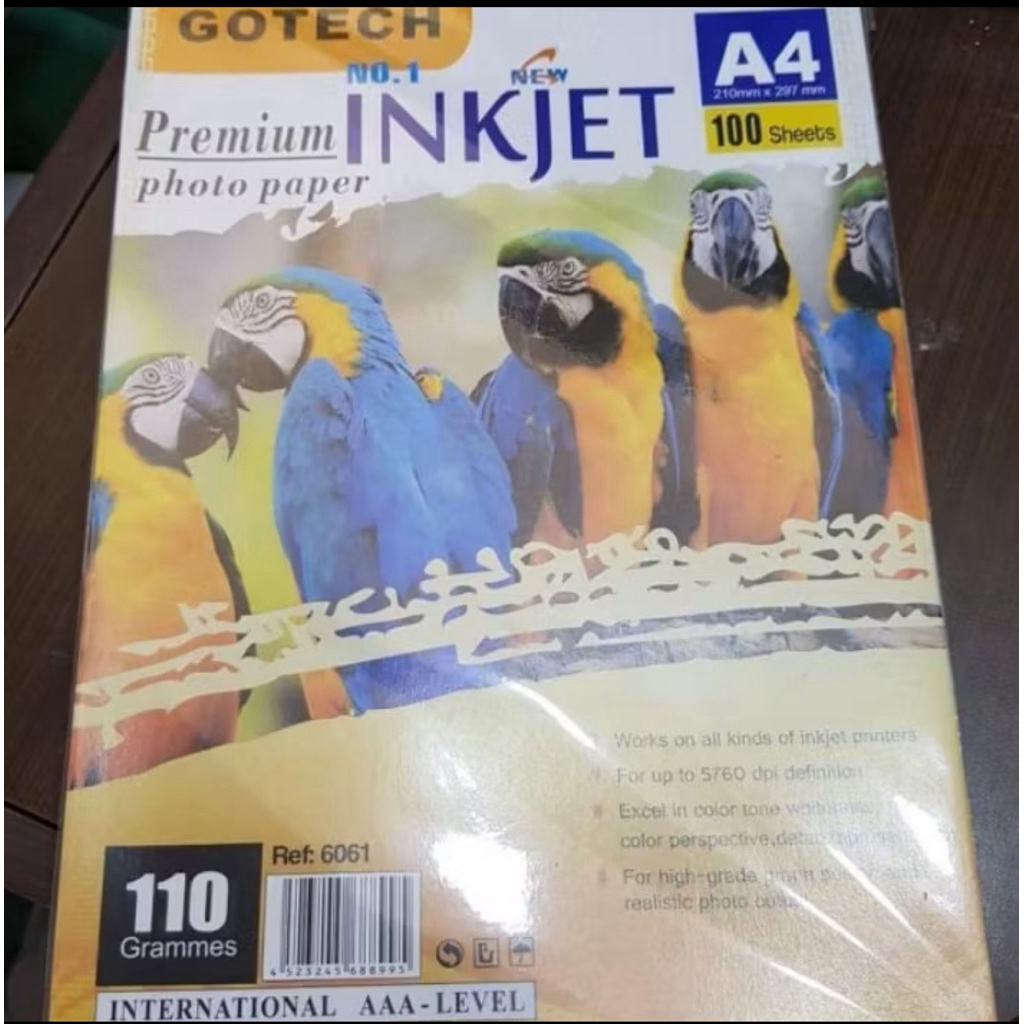 Jual KERTAS INKJET GOTECH INKJET PAPER A4 110 GSM | Shopee Indonesia