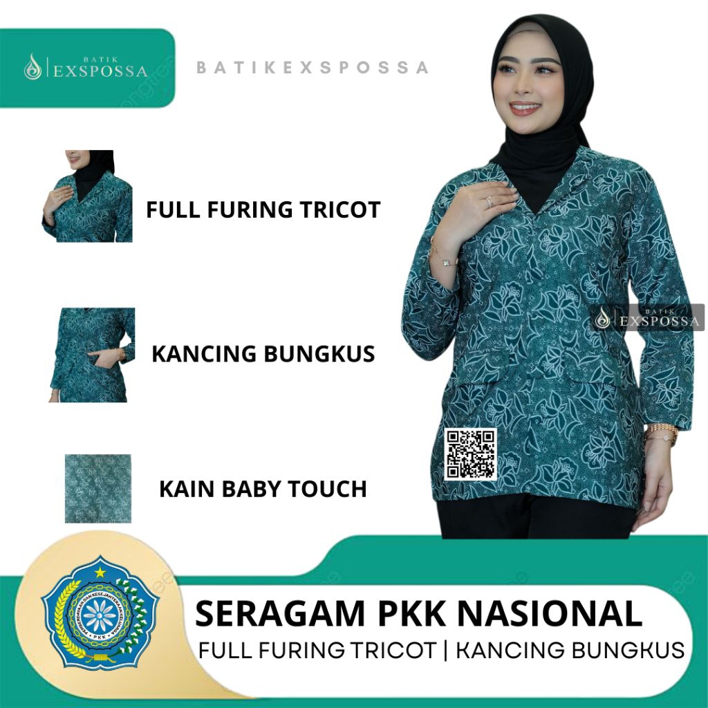 Jual Seragam pkk nasional terbaru full tricot kancing bungkus | Shopee ...