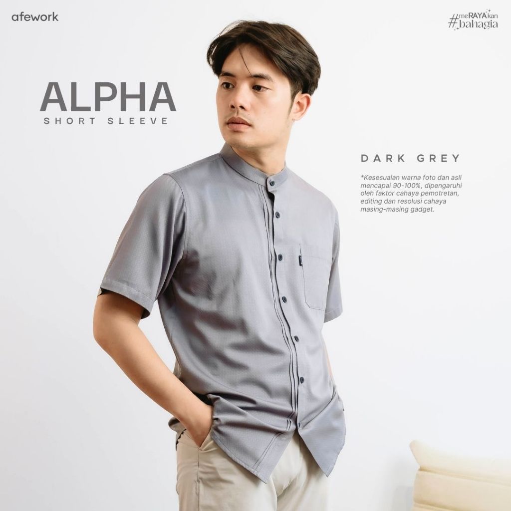 Jual Afework Alpha Kemeja Koko Casual Pria Terbaru Kekinian Lengan ...