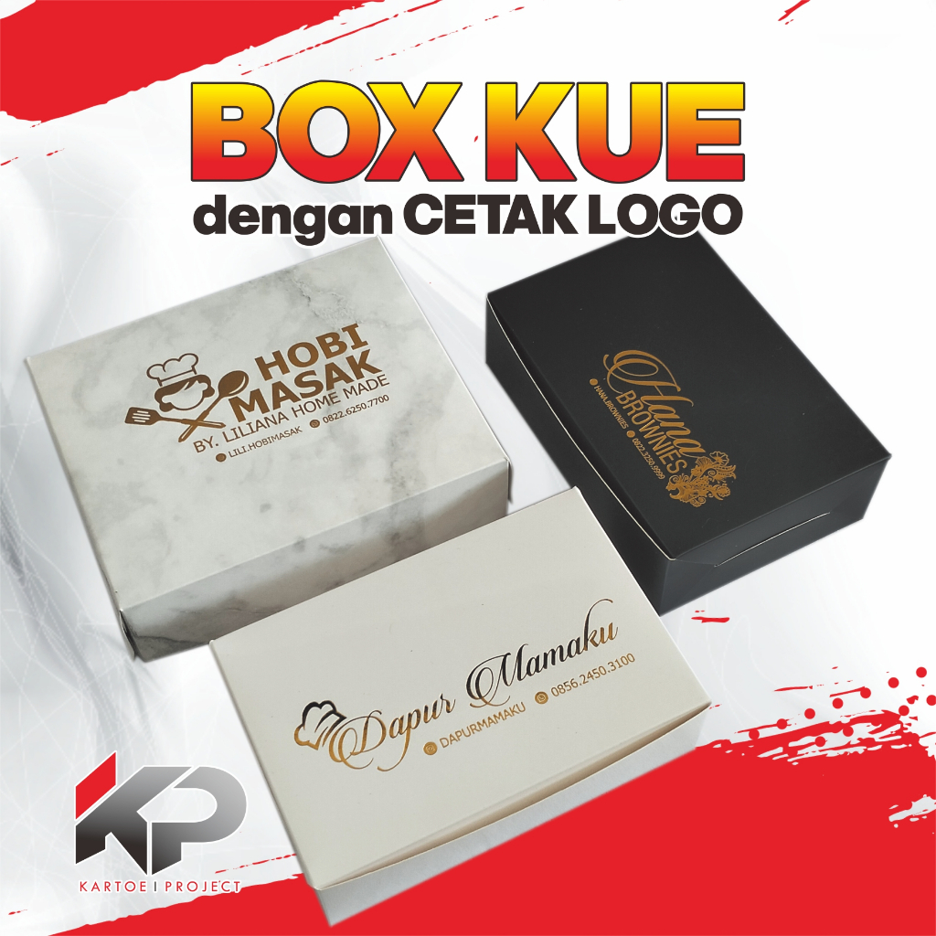 Jual CUSTOME CETAK LOGO BOX KUE / KEMASAN KUE MINIM 150 | Shopee Indonesia