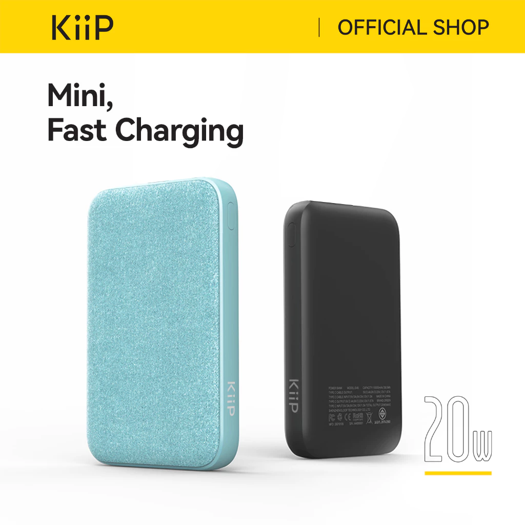 KiiP E49 Power Bank Fast Charging 20W Quick Charge Type C PD