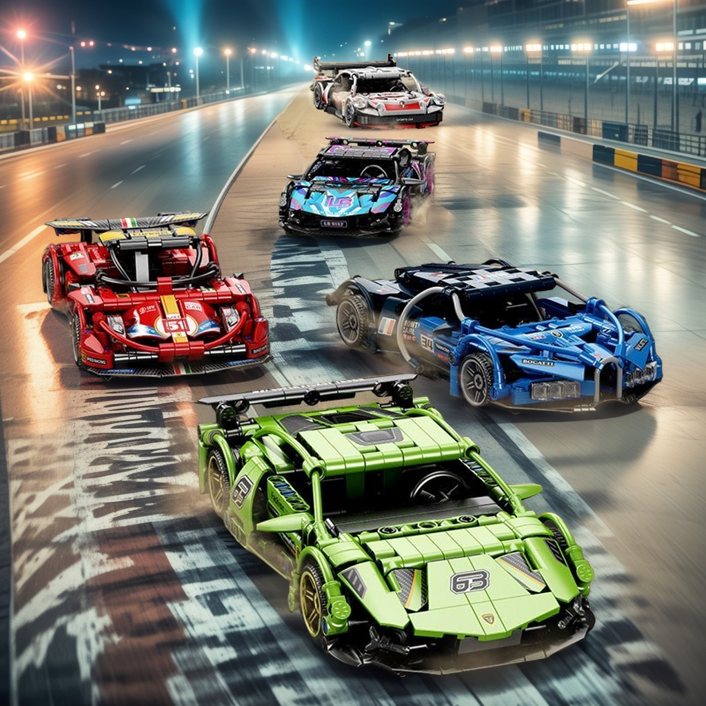 Jual NEW DIY Four Grid Racers Racing Car Pull Back Speed Vehicle ...