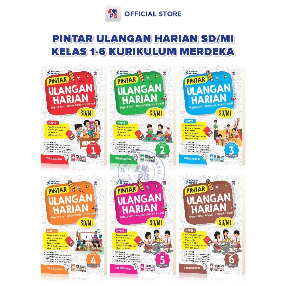 Jual KODE T38O Buku Ulangan Harian SD Kelas 123456 Kurikulum Merdeka ...