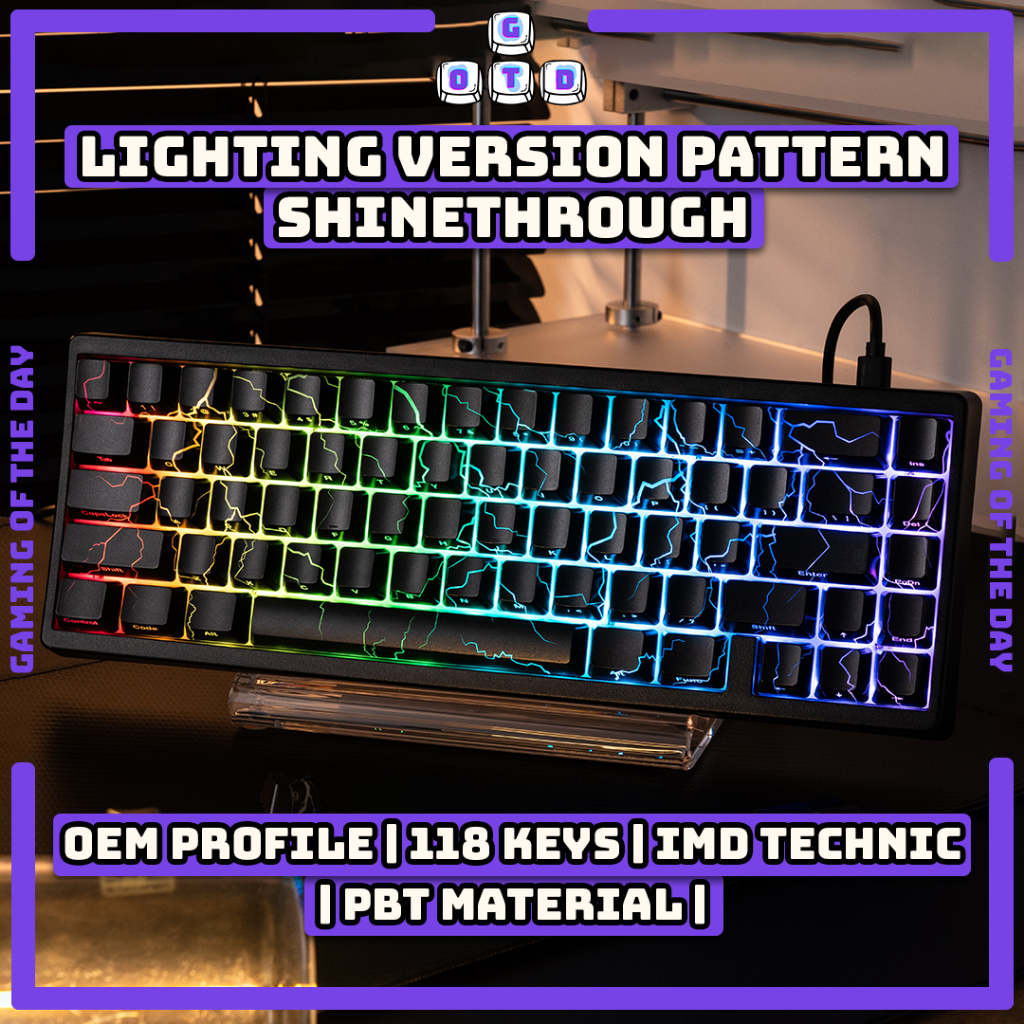 Jual XVX Lightning Keycaps Thunder Pattern Shine Through OEM Profile ...