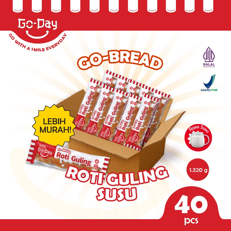 Jual Go-Day Go-Bread Roti Guling Rasa Susu Isi 40 Pcs | Shopee Indonesia