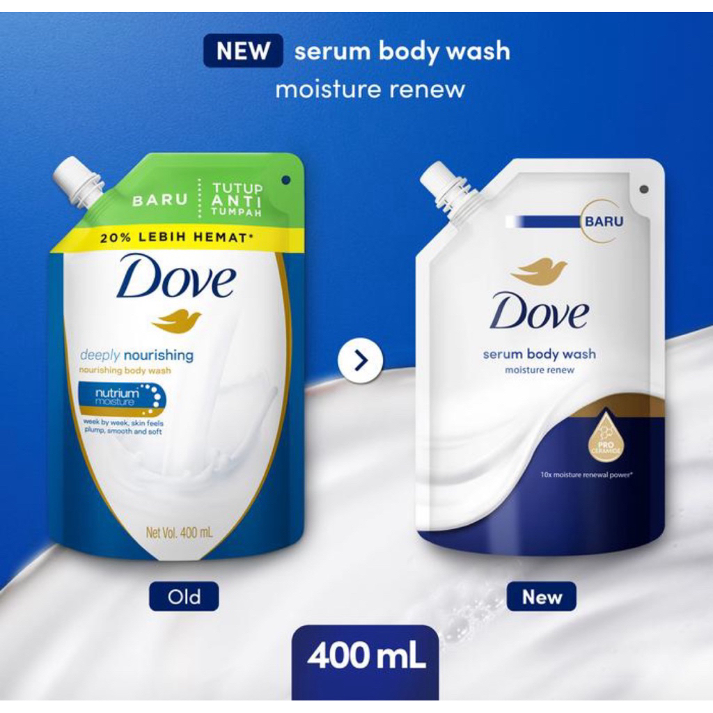 Jual DOVE 400ML SABUN MANDI CAIR REFILL DEEPLY NOURISHING ORIGINAL