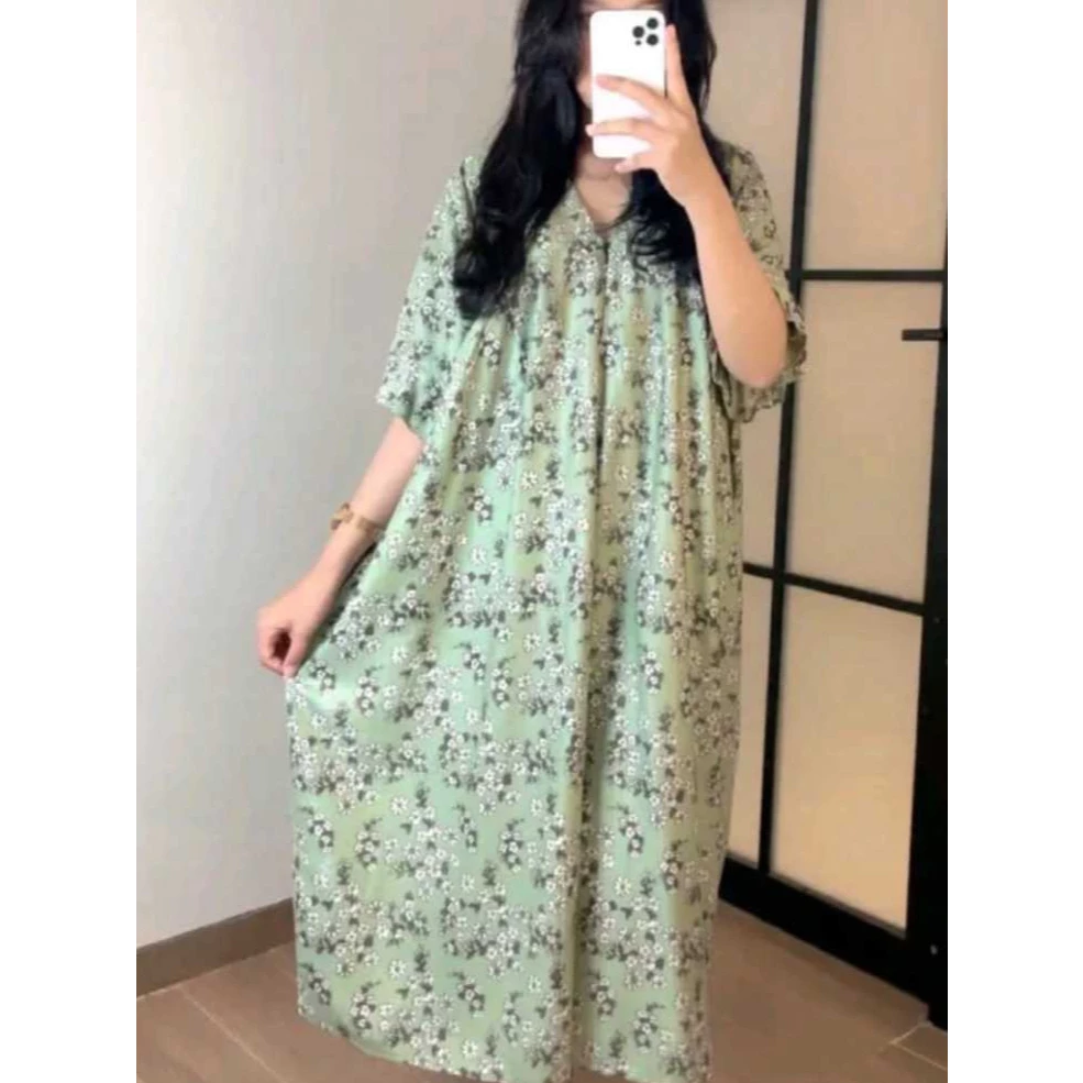 Gambar 5 Daster Amanda Rayon Jumbo Motif Bunga Pink – Daster Wanita Adem dan Nyaman