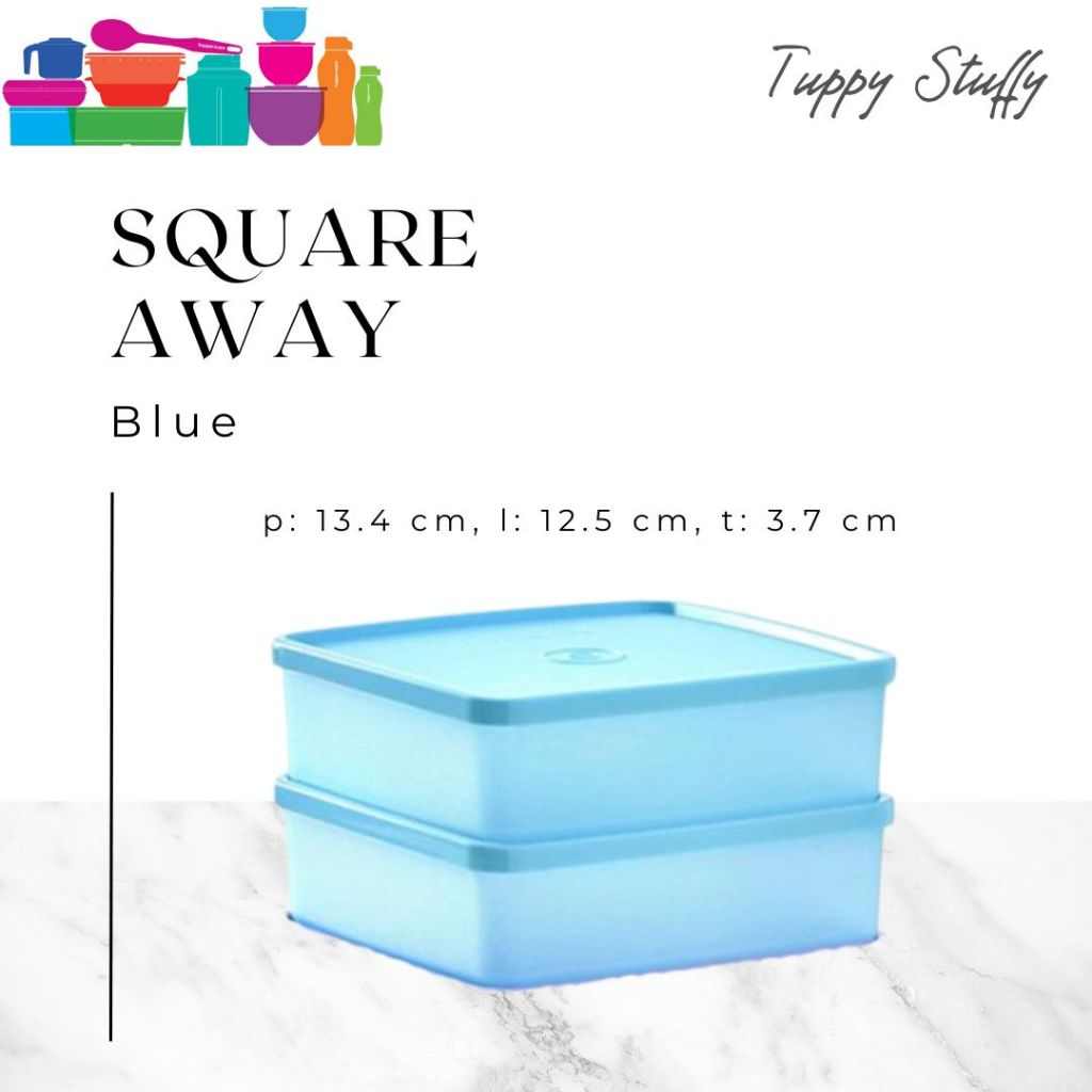 Jual Tupperware Square Away set isi (6) -Blue|Tempat bekal set isi 6 ...