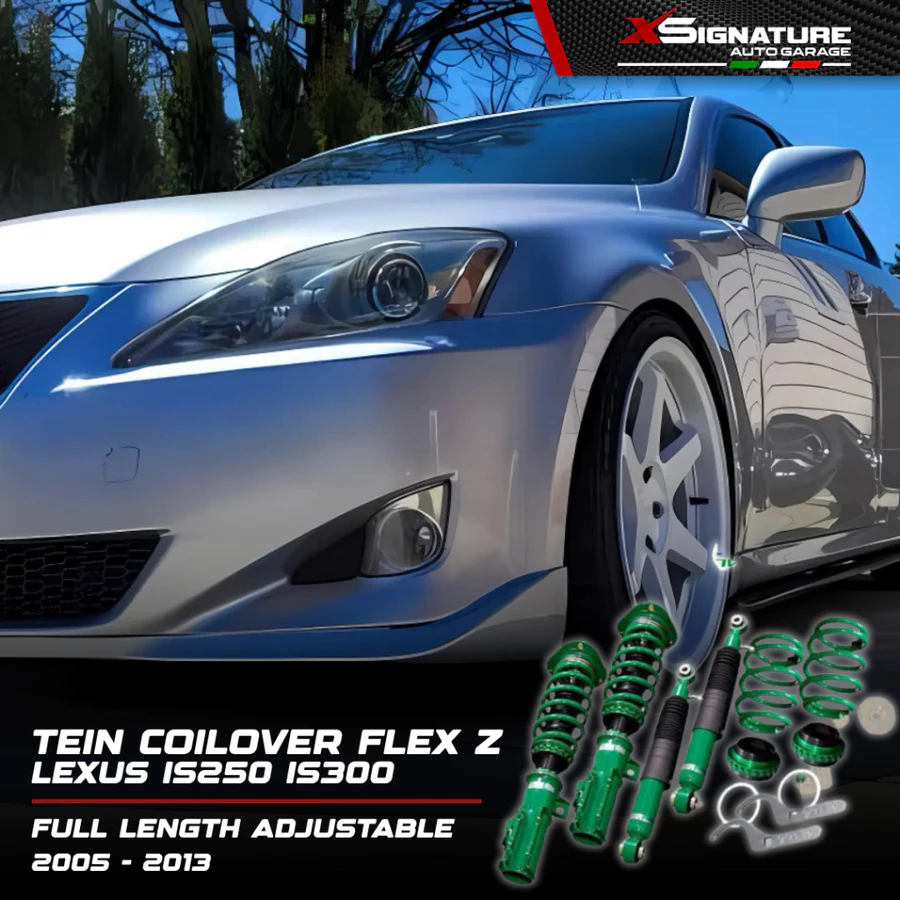 FLEX Z ORIGINAL BNIB 100% TEIN COILOVER FZ LEXUS IS250 IS300 GSE21 GSE20 GSE25 (2005-2013) FULL LENGTH ADJUSTABLE LOW HIGH SOFT HARD SUSPENSION HIGH QUALITY PERFORMANCE SUSPENSI SHOCK DAN SPRING PER