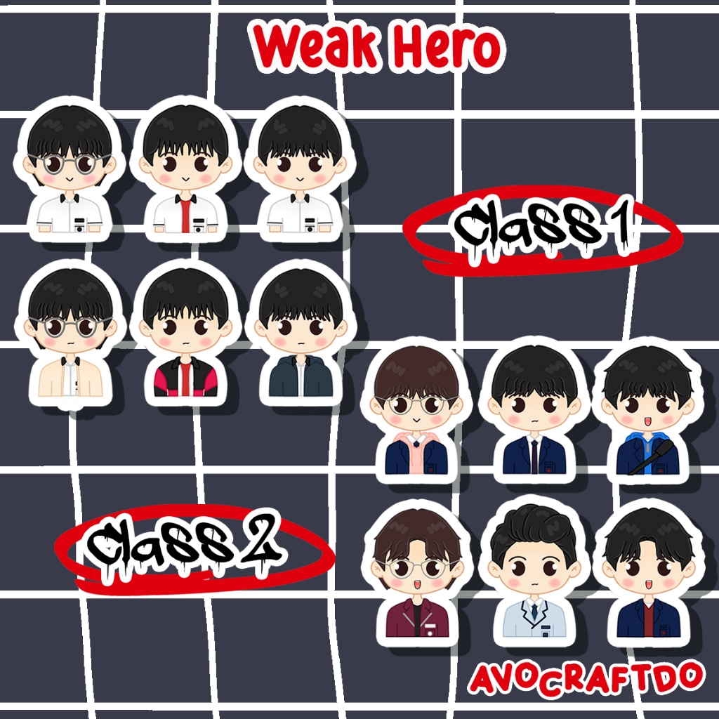 Jual [ AVOCRAFTDO ] Sticker Kdrama Weak Hero Class 1 Class 2 die cut ...
