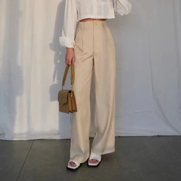 Viona Highwaist Pants Celana Kulot Highwaist Loose Pants Wanita Panjang Trouser Anti Kusut