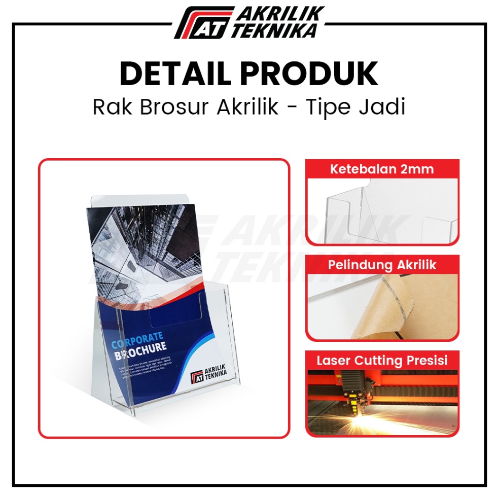 Jual KODE O7Y Rak Brosur A4 Akrilik Display Menu Meja Acrylic Flyer ...
