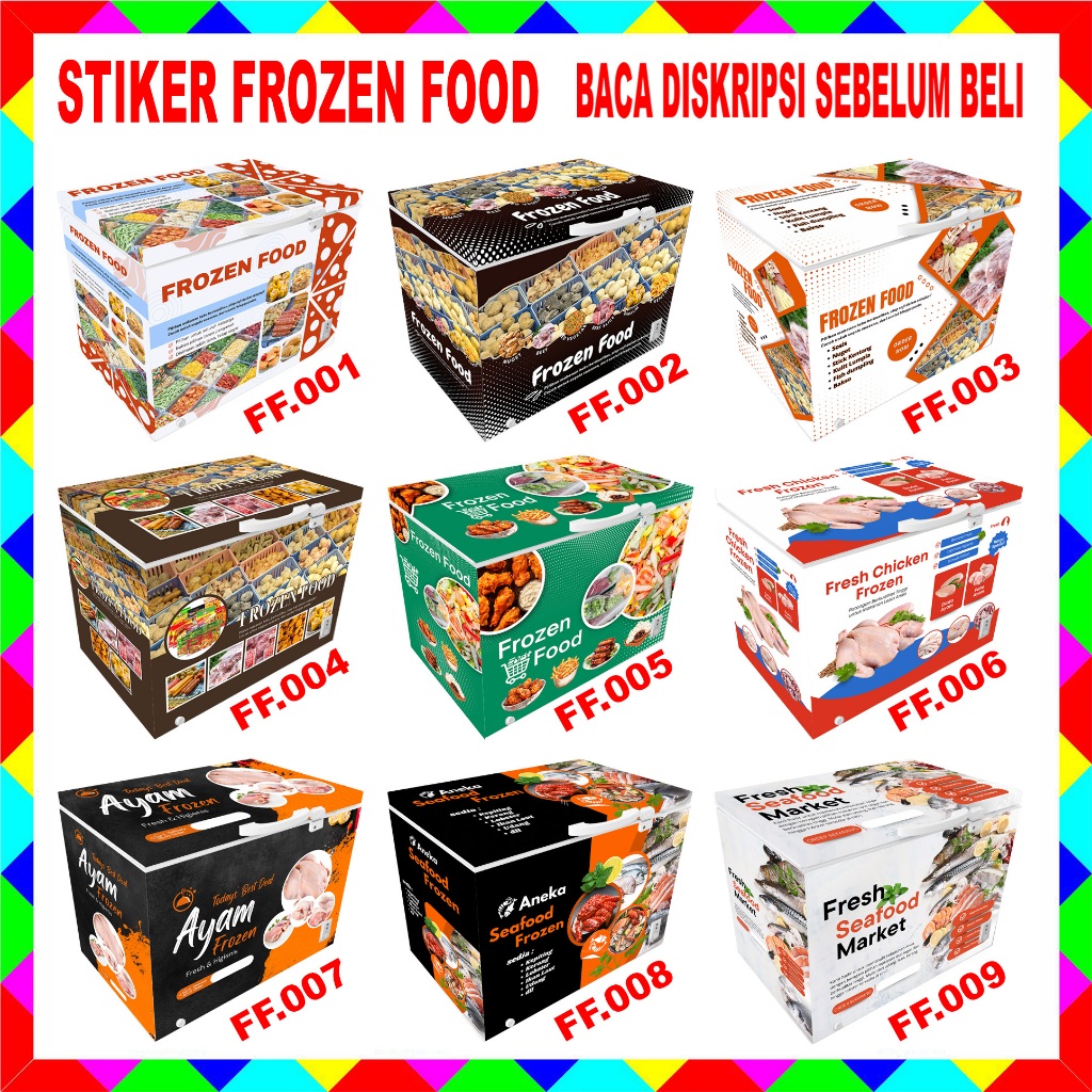 Jual STIKER FREEZER 300Lt MOTIF FROZEN FOOD | Shopee Indonesia