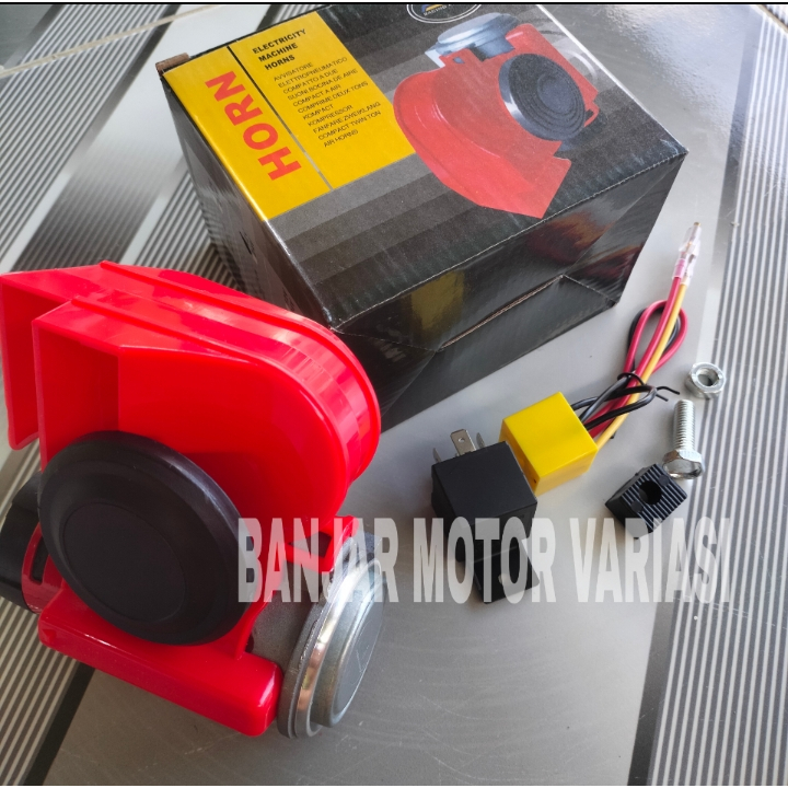 Jual klakson kapal Dual Tone Stereo Terompet Angin 12V Pakai Riley ...