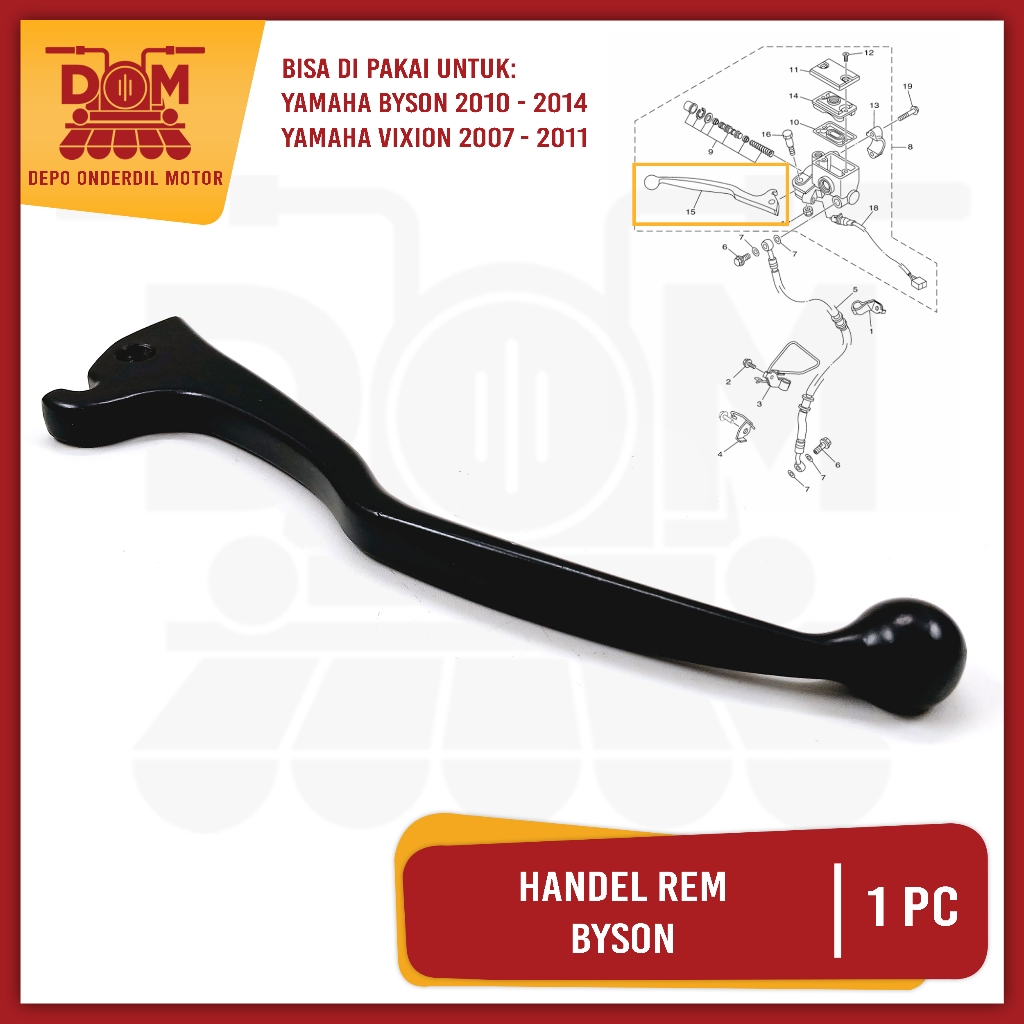 Jual Handel Rem BYSON KANAN (PSP) HITAM Handle Hendel Brake Tuas ...