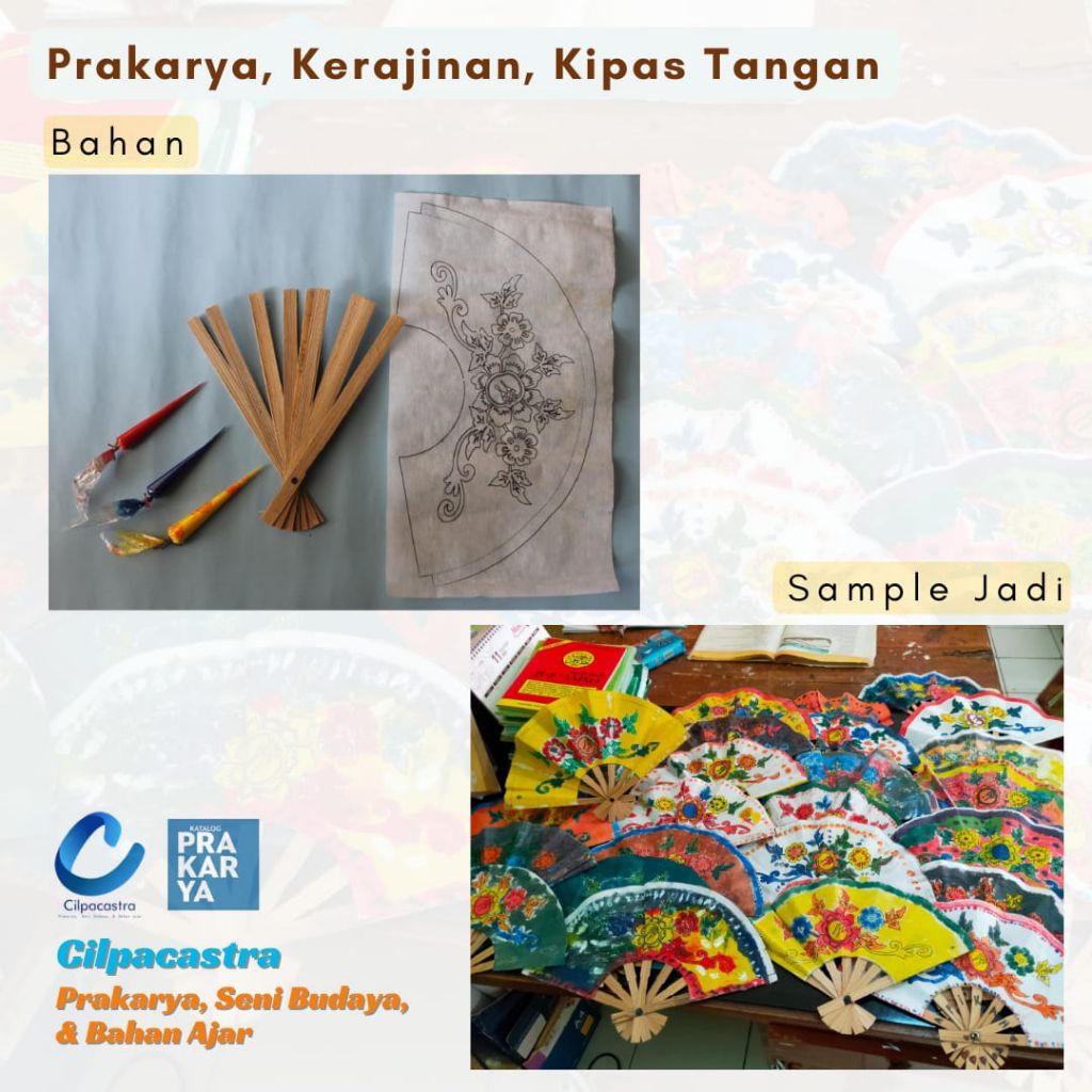 Bahan Kerajinan Kipas Tangan, Keterampilan & Kerajinan, Seni Budaya, Prakarya Sekolah, Bahan Ajar