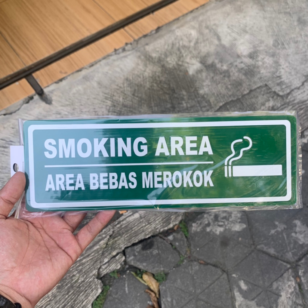 Jual Papan Sign Smoking Area / Area Bebas Merokok Akrilik Hijau ...