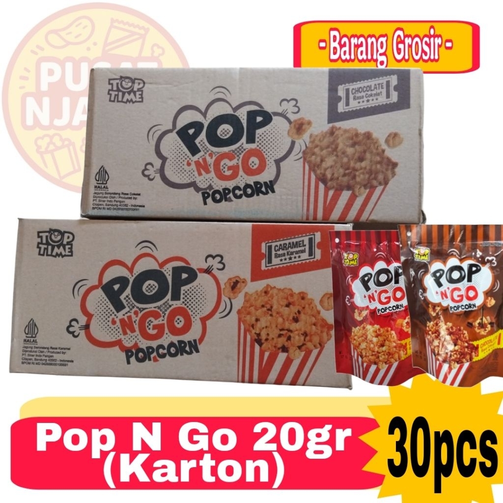 Jual Grosir - Snack Pop N Go PopCorn Dus isi 30pcs Rasa Cokelat ...