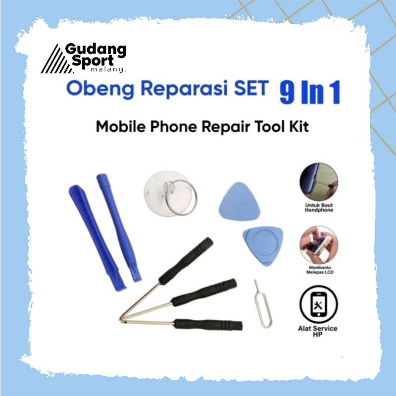 Jual GPU-02 Obeng Repair Set 9 In 1 Mobile Phone Repair Tool Kit Obeng ...