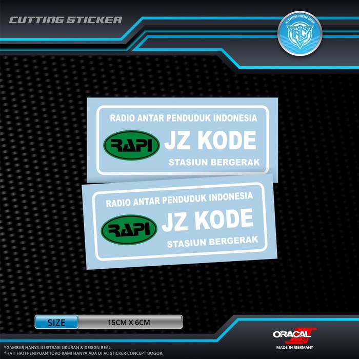 Jual Sticker Cutting Call Sign RAPI Stiker Untuk Kaca Body Mobil Motor ...