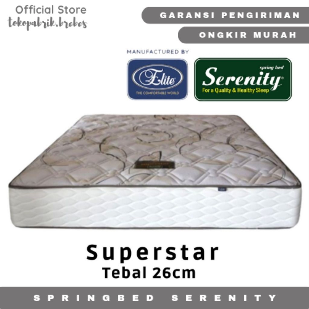 Jual Springbed serenity ukuran 120, 140, 160, 180 x 200 cm satu set ...