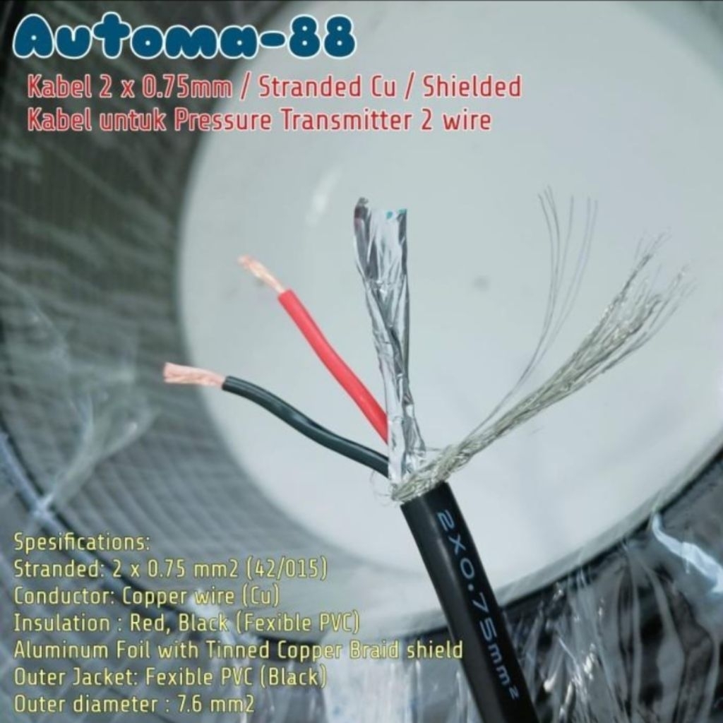 Jual Eceran per 1 meter Kabel RVVP 2 x 0.75mm Screen Braid Shield ...
