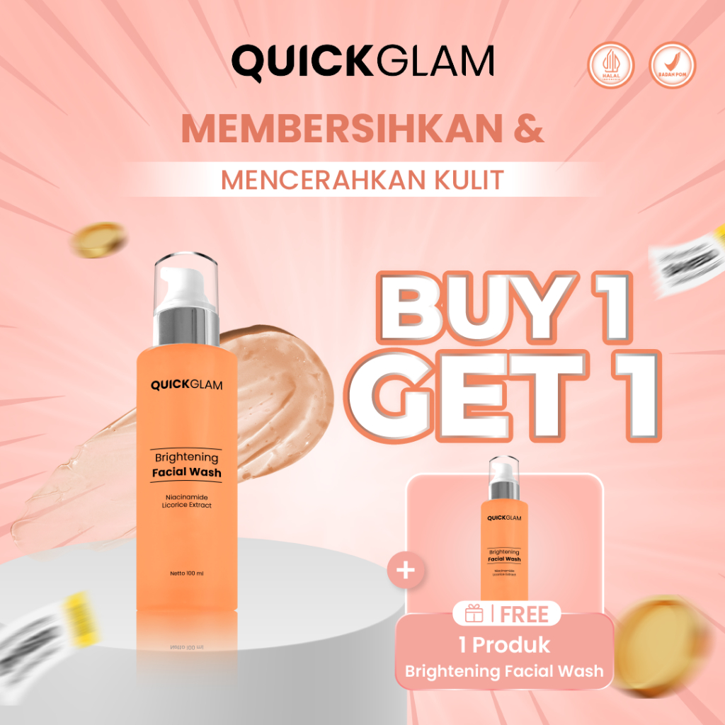 Jual [ BUY 1 GET 1] QUICKGLAM Brightening Facial Wash 100 ml ...