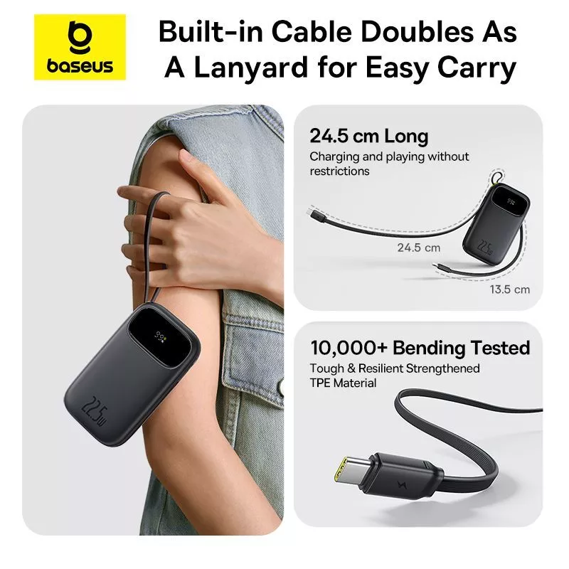 Baseus Power Bank EnerFill FC31 Qpow3 10000mAh 22,5W Fast Charging Powerbank Dual Cable