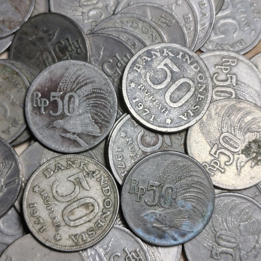 Jual Kotor Koin Rp 50 Rupiah cenderawasih Tahun 1971 Burung Cendrawasih ...