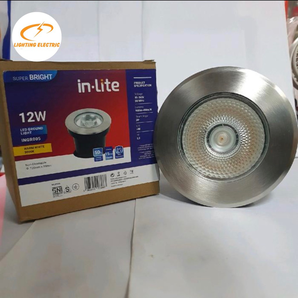Jual Inlite lampu lantai Stainless uplight Ground lamp 5W 12W 3000k ...