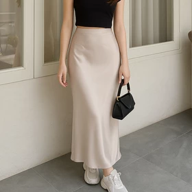 Rok Satin Silk Premium Maxi – Long Korean Satin Skirt – Look Slim – S–3XL CAROSEL