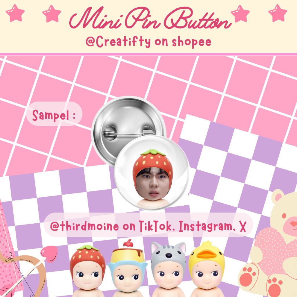 Jual Mini pin button Sony Angel ukuran 25mm (BACA DESKRIPSI SEBELUM CO ...