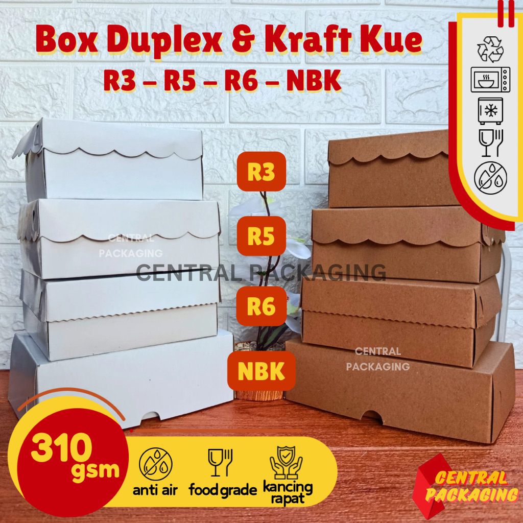 Jual [ECER] Dus Kraft Kue R3 R5 R6 NBK TANPA LAMINASI / SNACK BOX ...