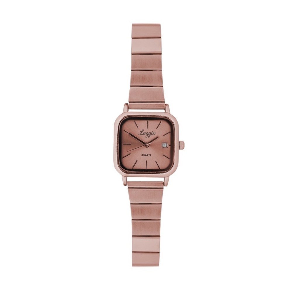 Loggio Jam Tangan Wanita Kecil Analog 100% Tali Rantai Stainless Steel Dial Kota - foto 1