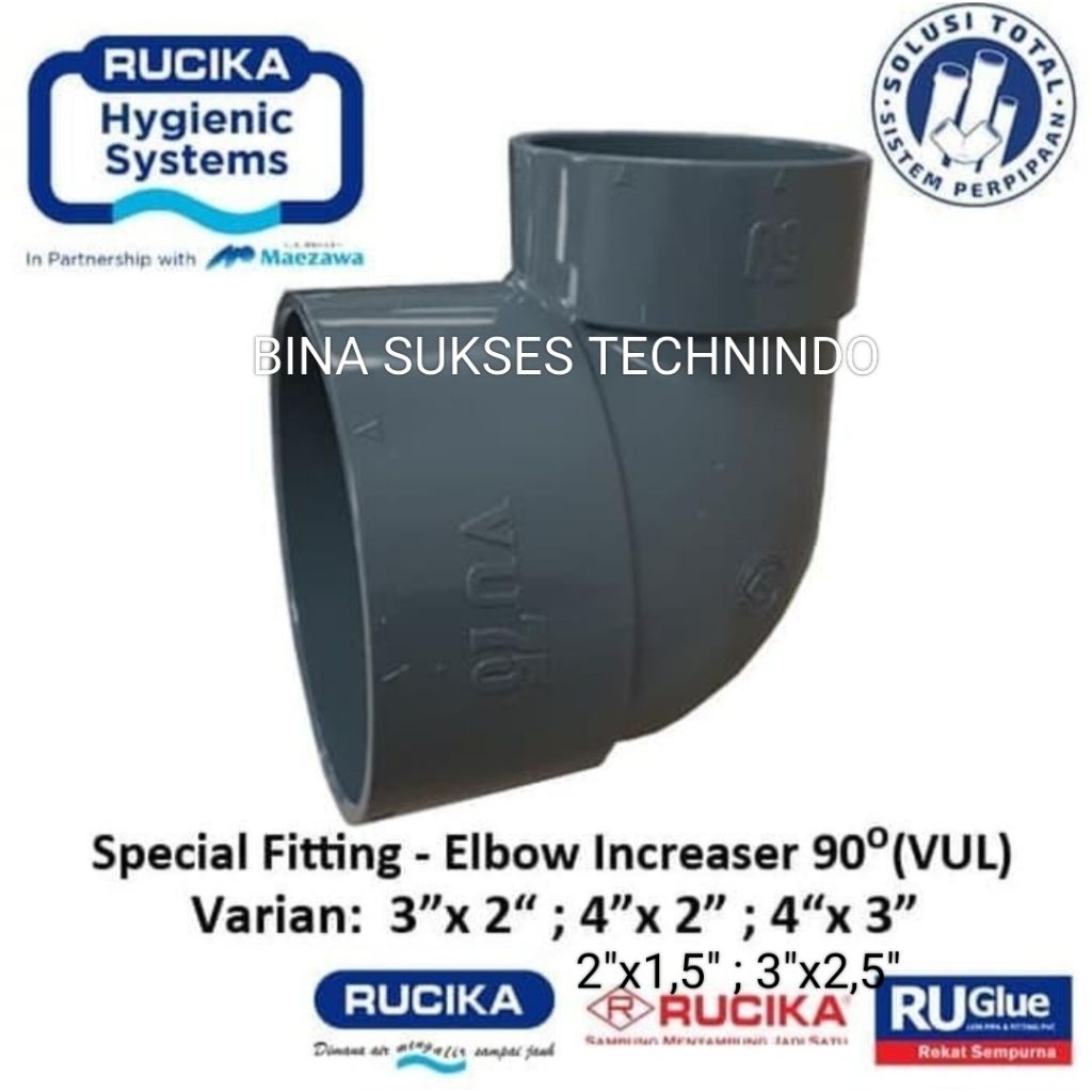 Jual ELBOW INCREASER 90° 90 DERAJAT VUL 4